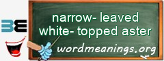 WordMeaning blackboard for narrow-leaved white-topped aster